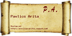 Pavlics Arita névjegykártya